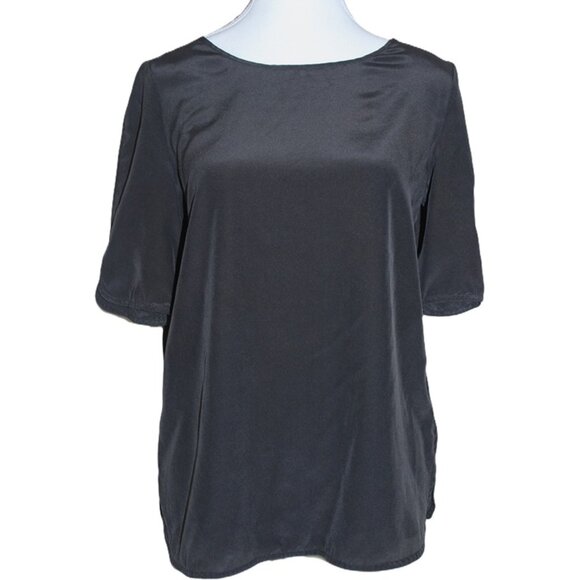 BANANA REPUBLIC 100% Silk Half-Sleeve Blouse in Black - Size S - Picture 13 of 14
